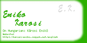 eniko karosi business card